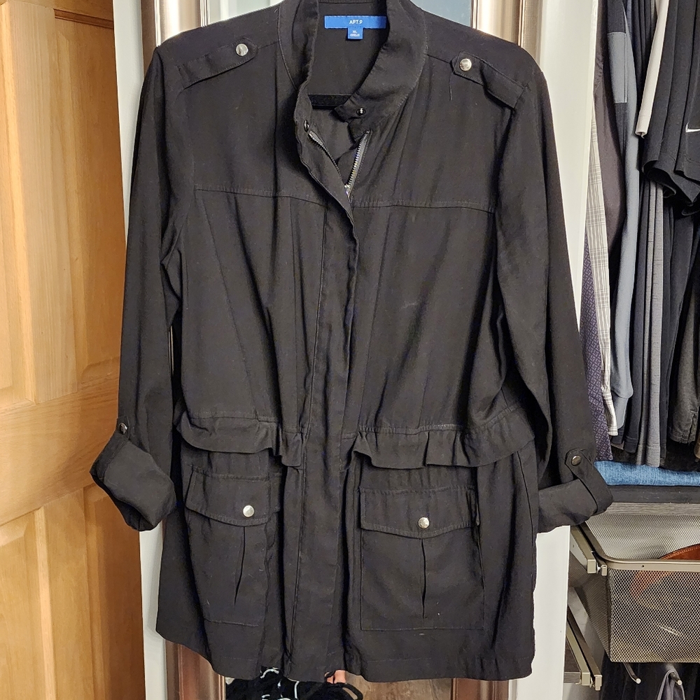Apt 9 Black Military Jacket